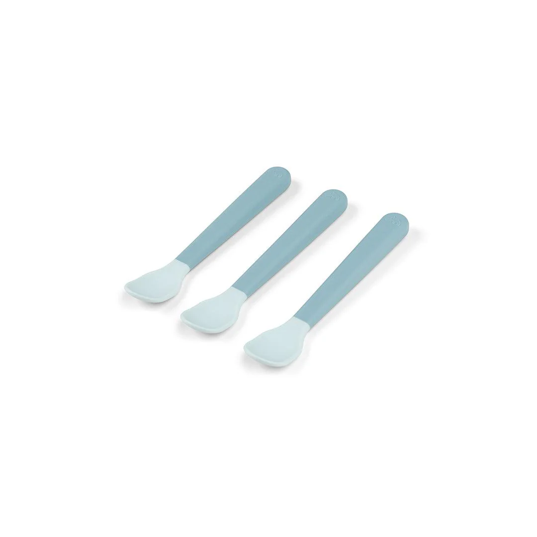 Done by Deer Foodie Easy Grip Baby Spoon - 3 Pack - Blue - Image 5