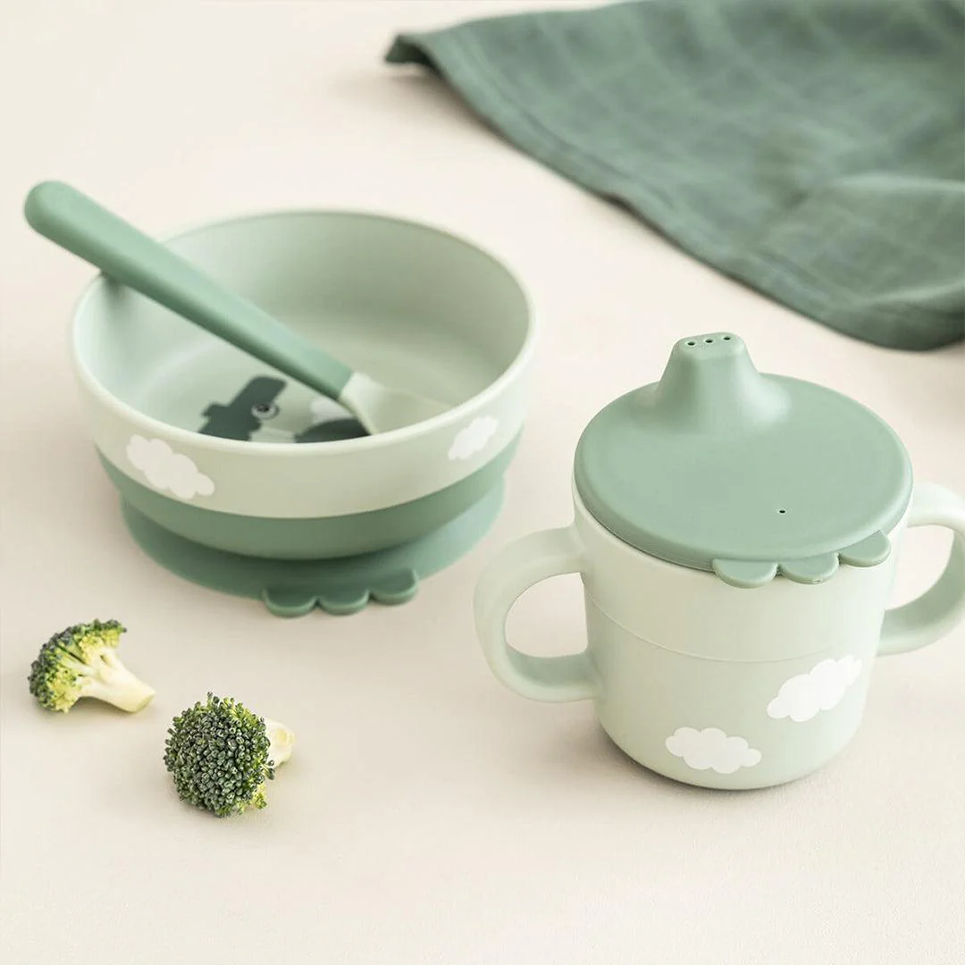 Done by Deer Foodie First Meal Set - Green - Happy Clouds - Image 2