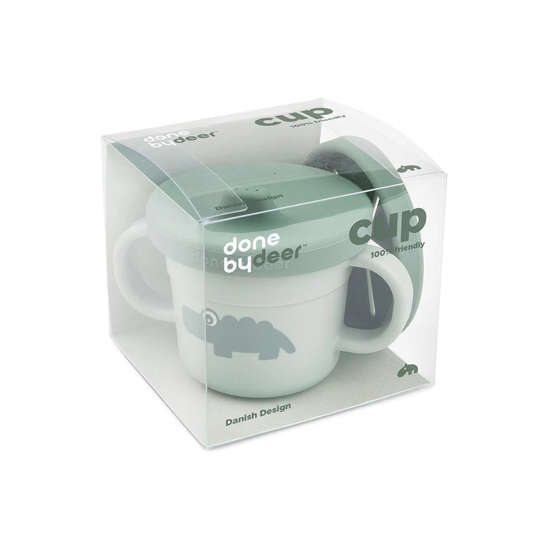 Done by Deer Foodie Spout/Snack Cup - Green - Croco - Image 6