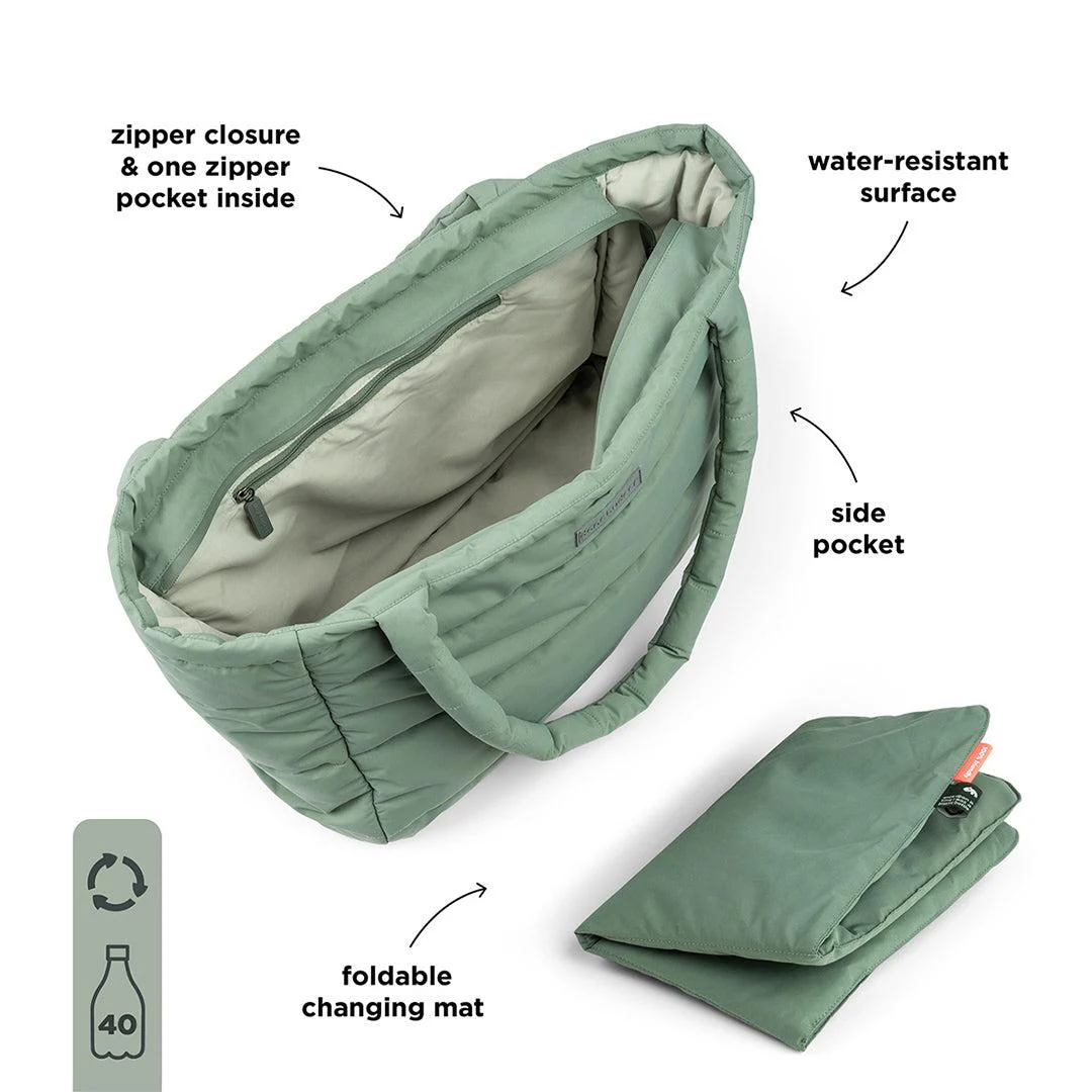 Done by Deer Quilted Changing Tote Bag - Green - Image 3
