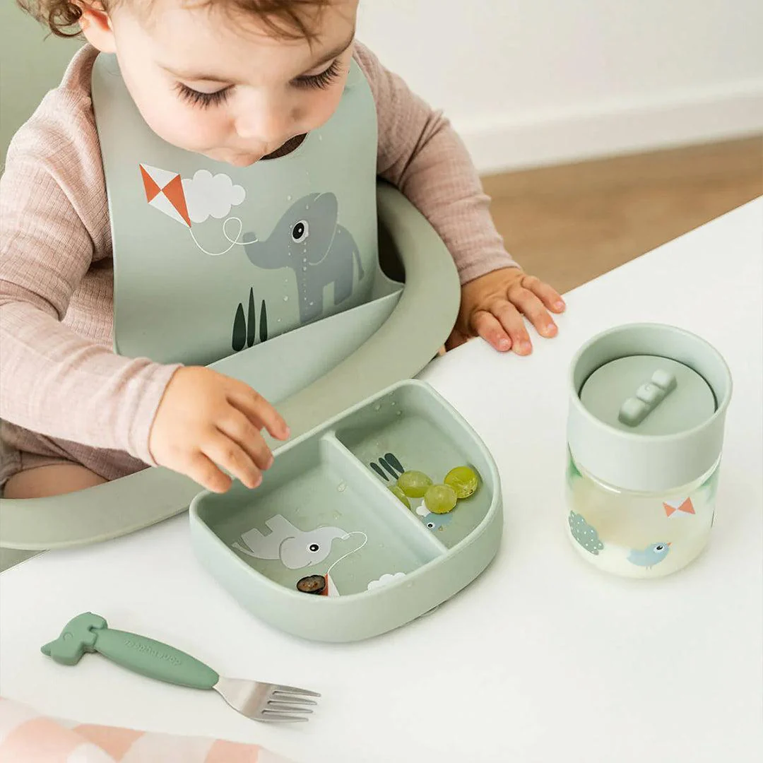Done by Deer Silicone Bib - Playground Green - Image 4