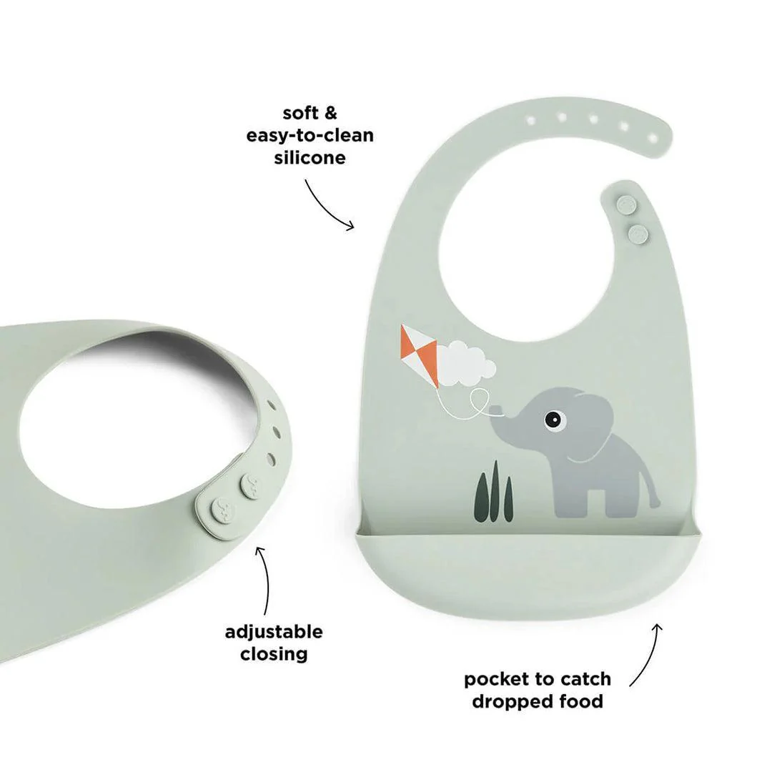 Done by Deer Silicone Bib - Playground Green - Image 5