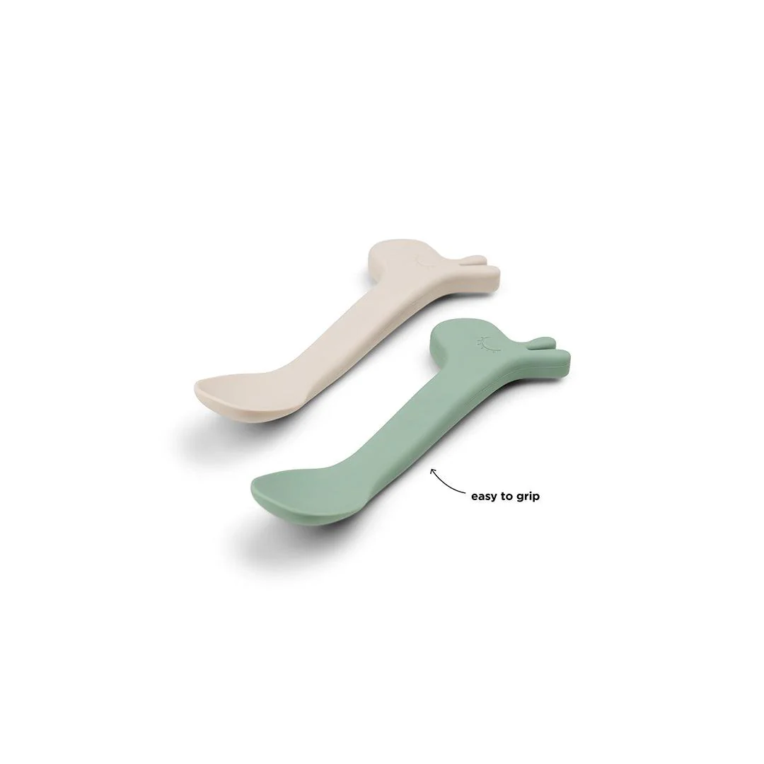 Done by Deer Silicone Spoon - 2 Pack - Green - Lalee - Image 3