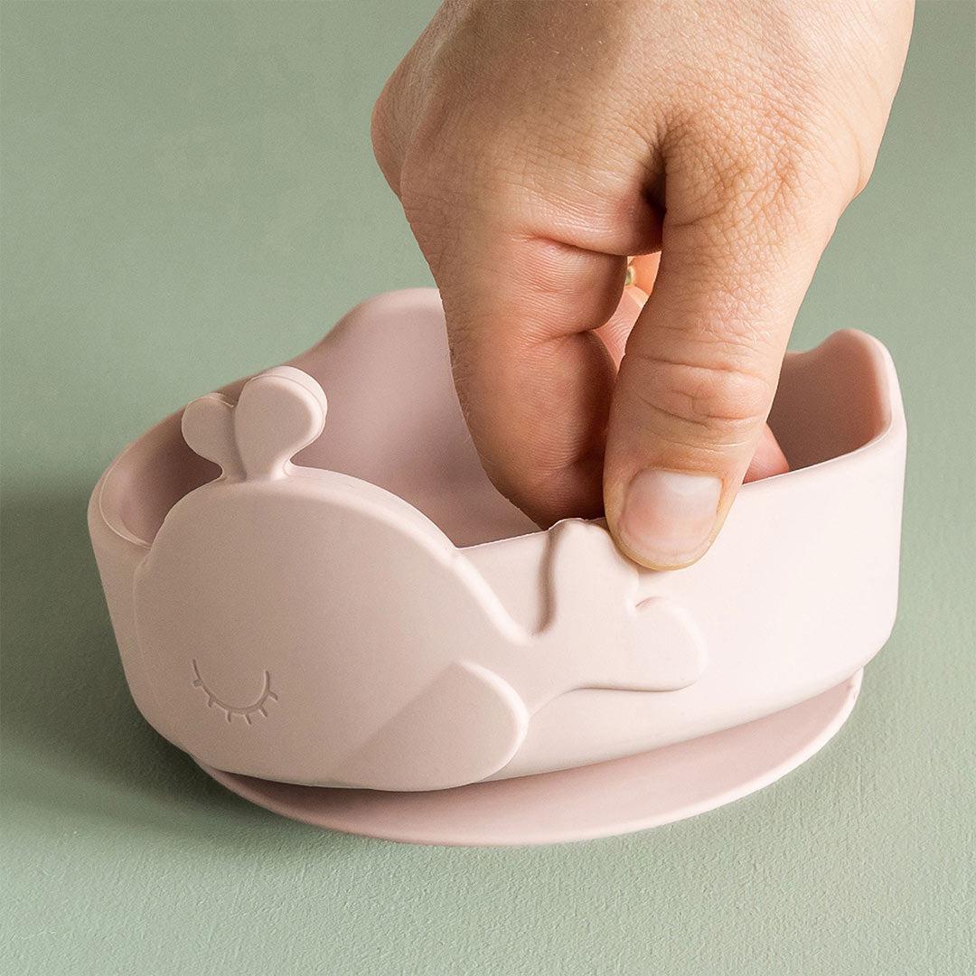 Done by Deer Silicone Stick & Stay Bowl + Baby Spoon  - Powder - Wally - Image 3