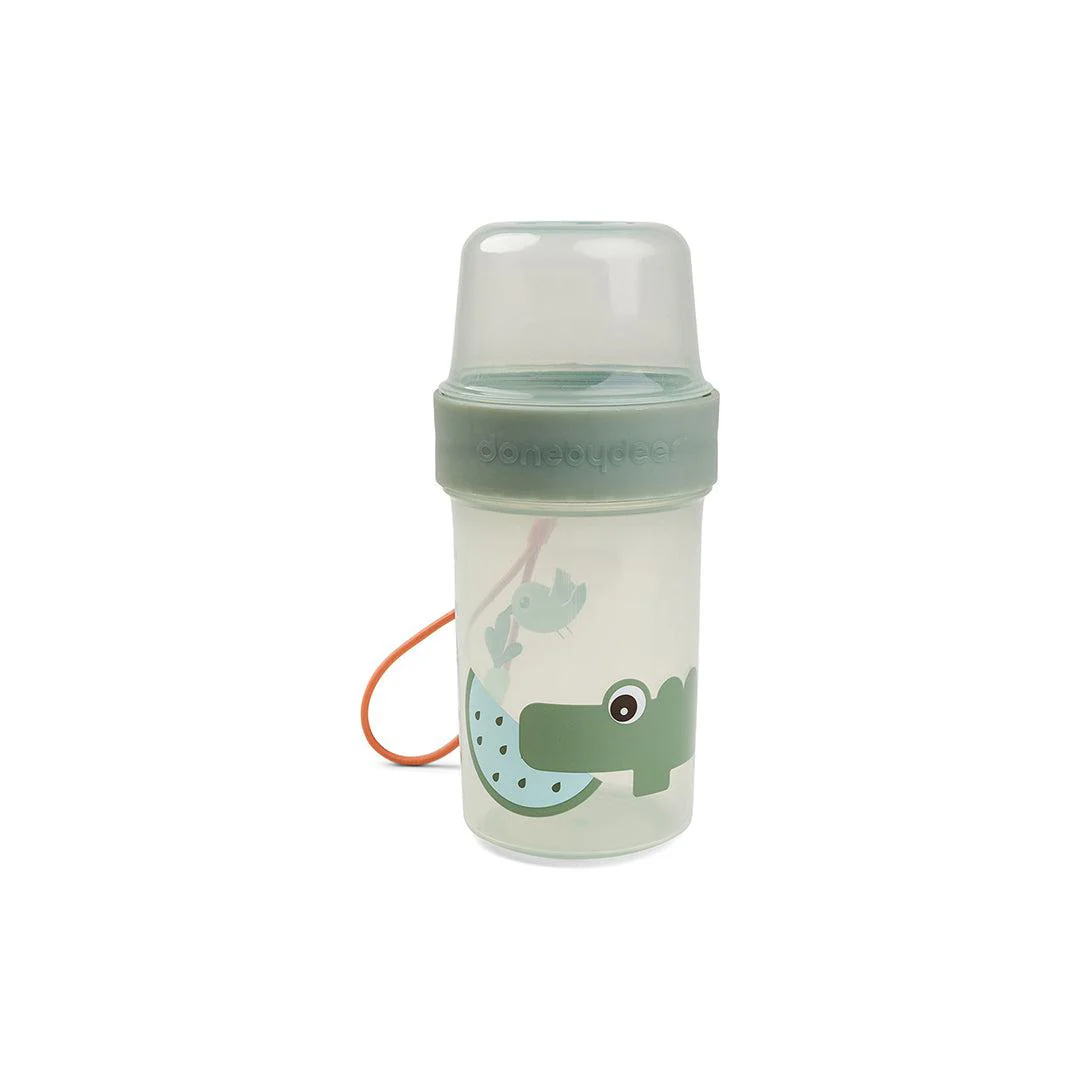Done by Deer To Go 2-Way Snack Container - Green - Croco