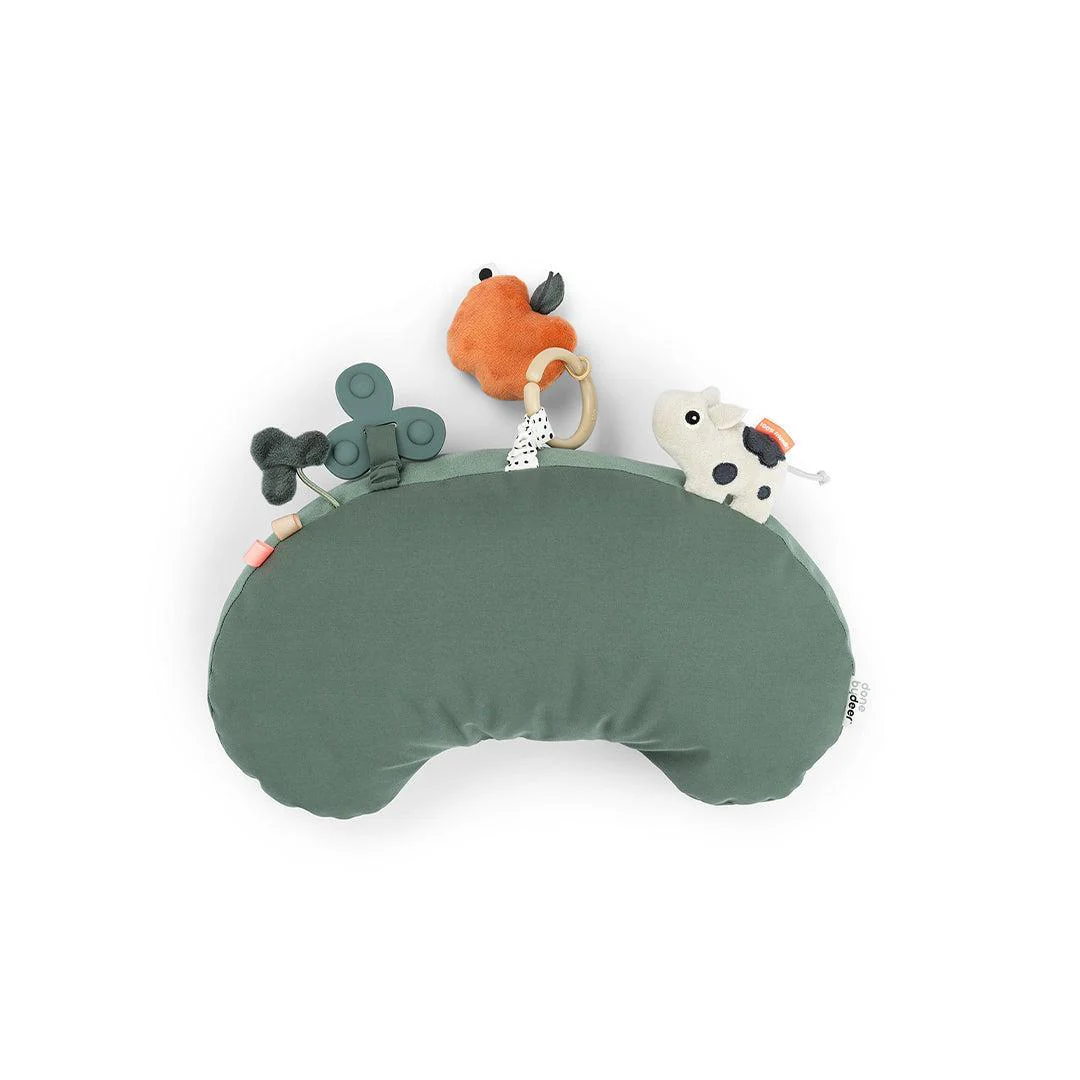 Done By Deer Tummy Time Activity Pillow - Tiny Farm Green - Image 3
