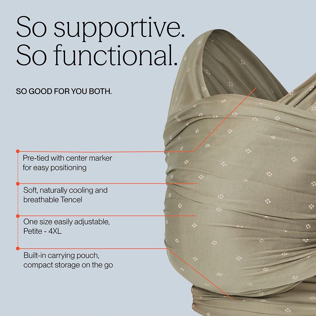Ergobaby Aura Wrap - Sustainable Knit - Olive Diamonds - Image 4