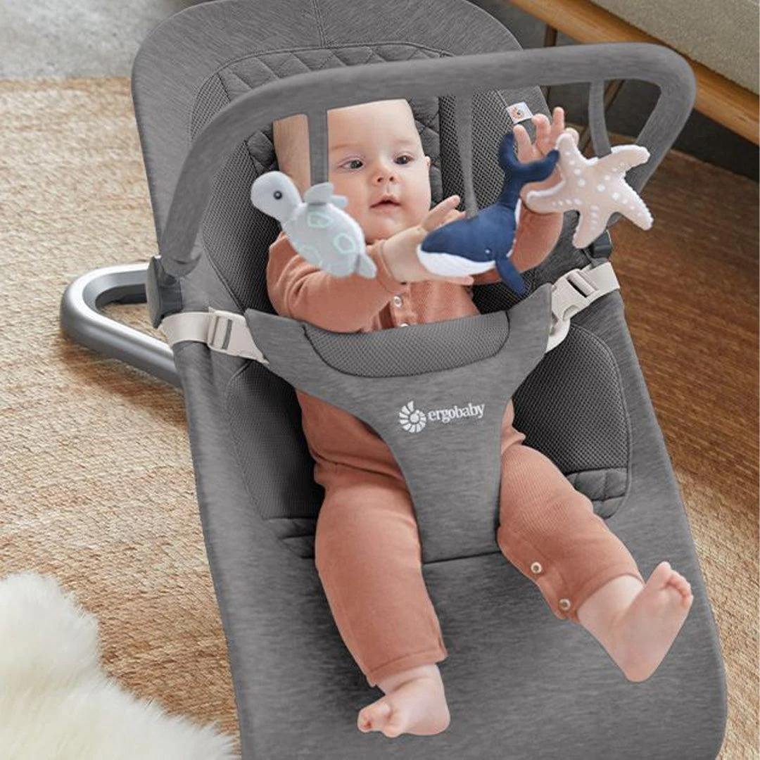 Ergobaby Evolve Bouncer Toy Bar - Ocean Wonders - Charcoal Grey - Image 2