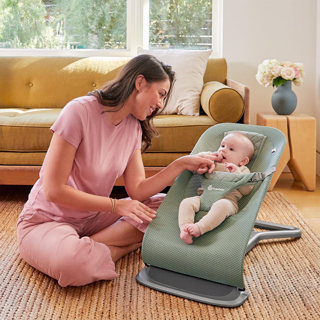 Ergobaby Evolve 3-in-1 Bouncer - Mesh - Sage Green - Image 2