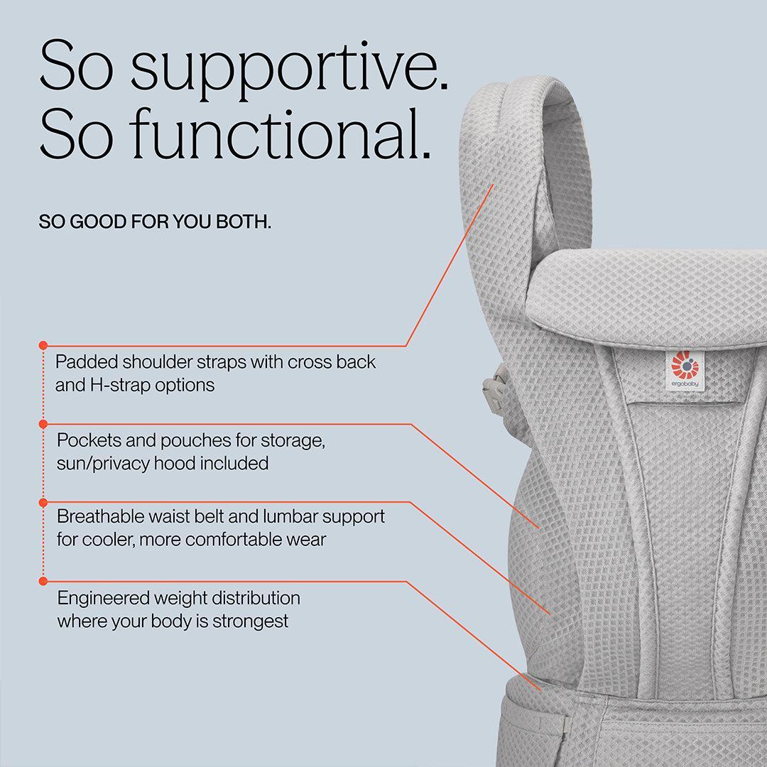 Ergobaby Omni Deluxe Carrier - Mesh - Pearl Grey - Image 4