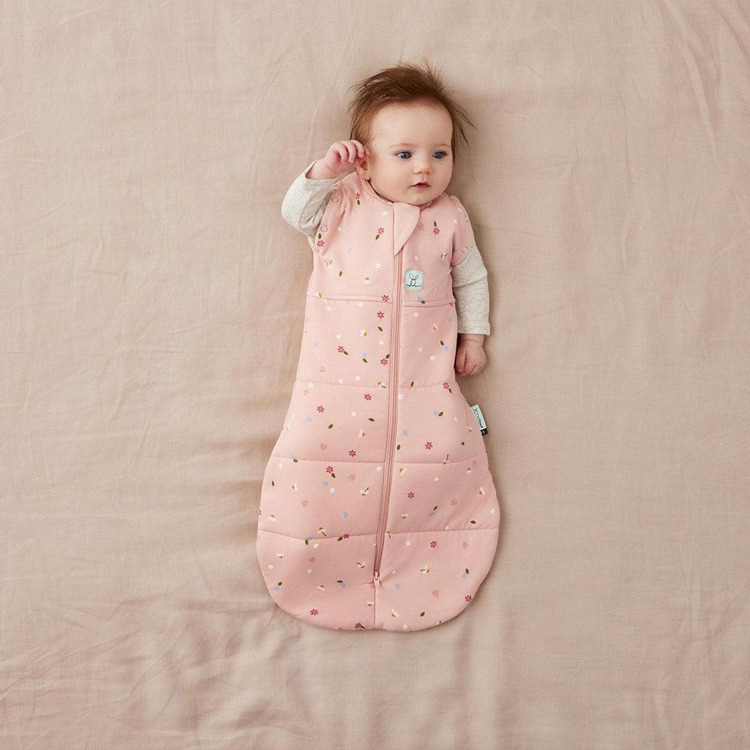 ergoPouch Organic Winter Cocoon Swaddle Sleeping Bag - 2.5 TOG - Pink Daisies - Image 8