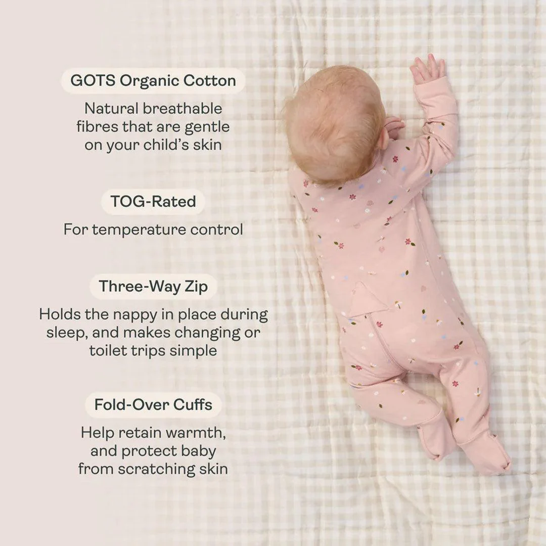 ergoPouch Organic Layers Long Sleeve Babygrow 0.2 TOG - Oatmeal - Image 2