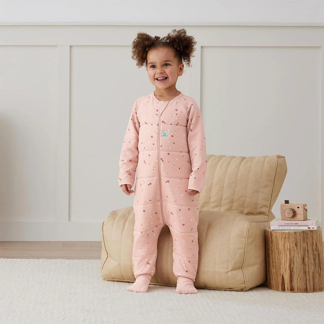 ergoPouch Organic Winter Long Sleeved Sleep Onesie - 3.5 TOG - Pink Daisies - Image 7