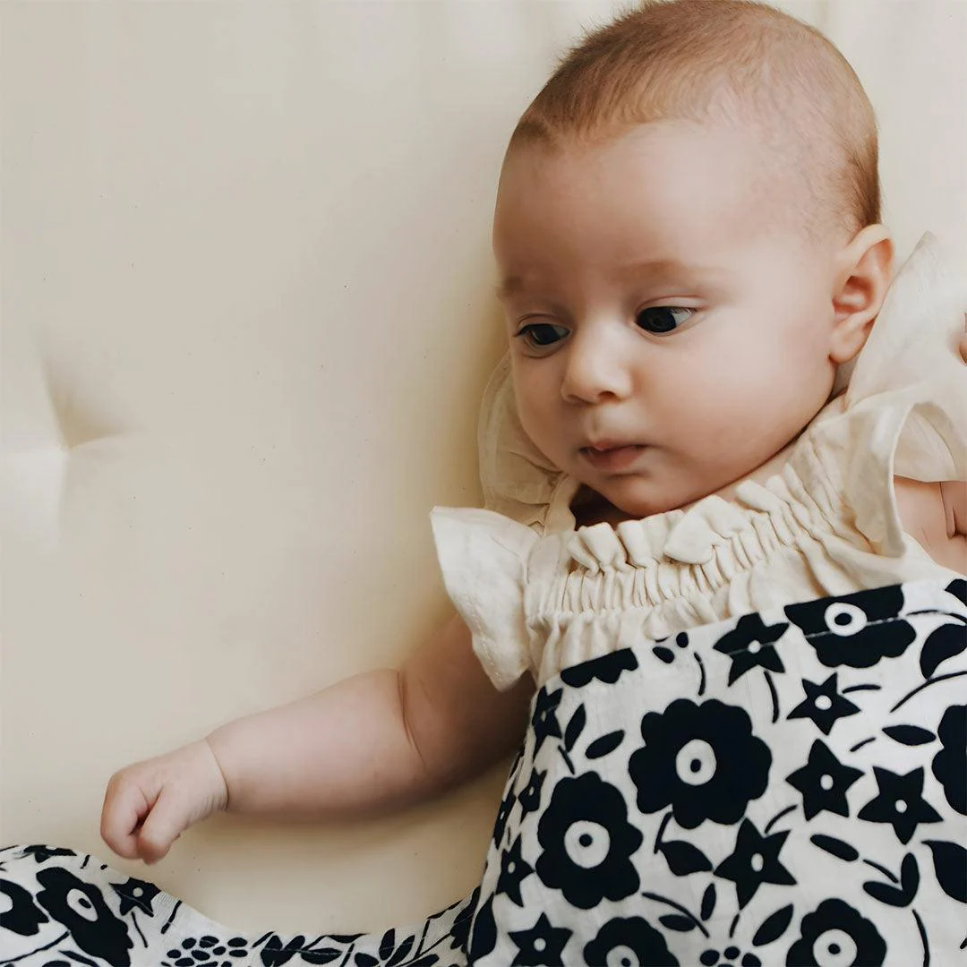 Etta Loves x LIBERTY Sensory XL 'Fairford Shadow' Muslin Swaddle - Black & White - Image 2