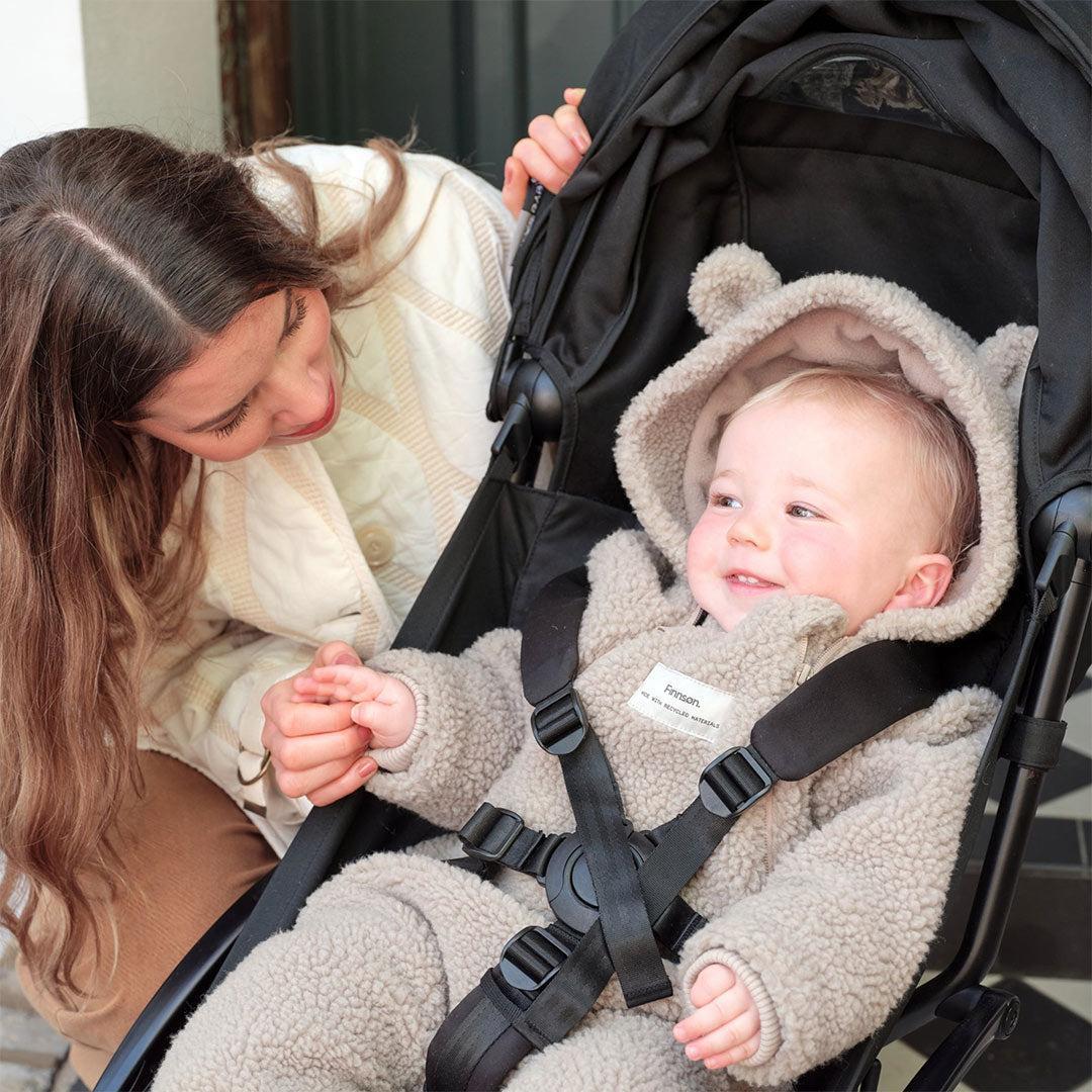 FINNSON Alf Footless Eco Pram Suit Borg - Beige - Image 2