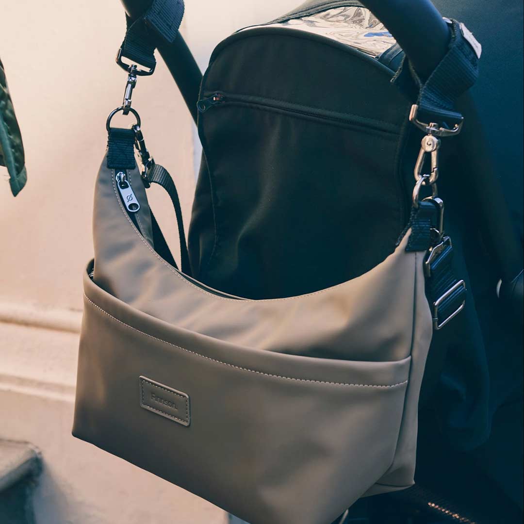 Finnson Fia Eco Oversized Sling Stroller Organiser with Clips - Mocha - Image 3