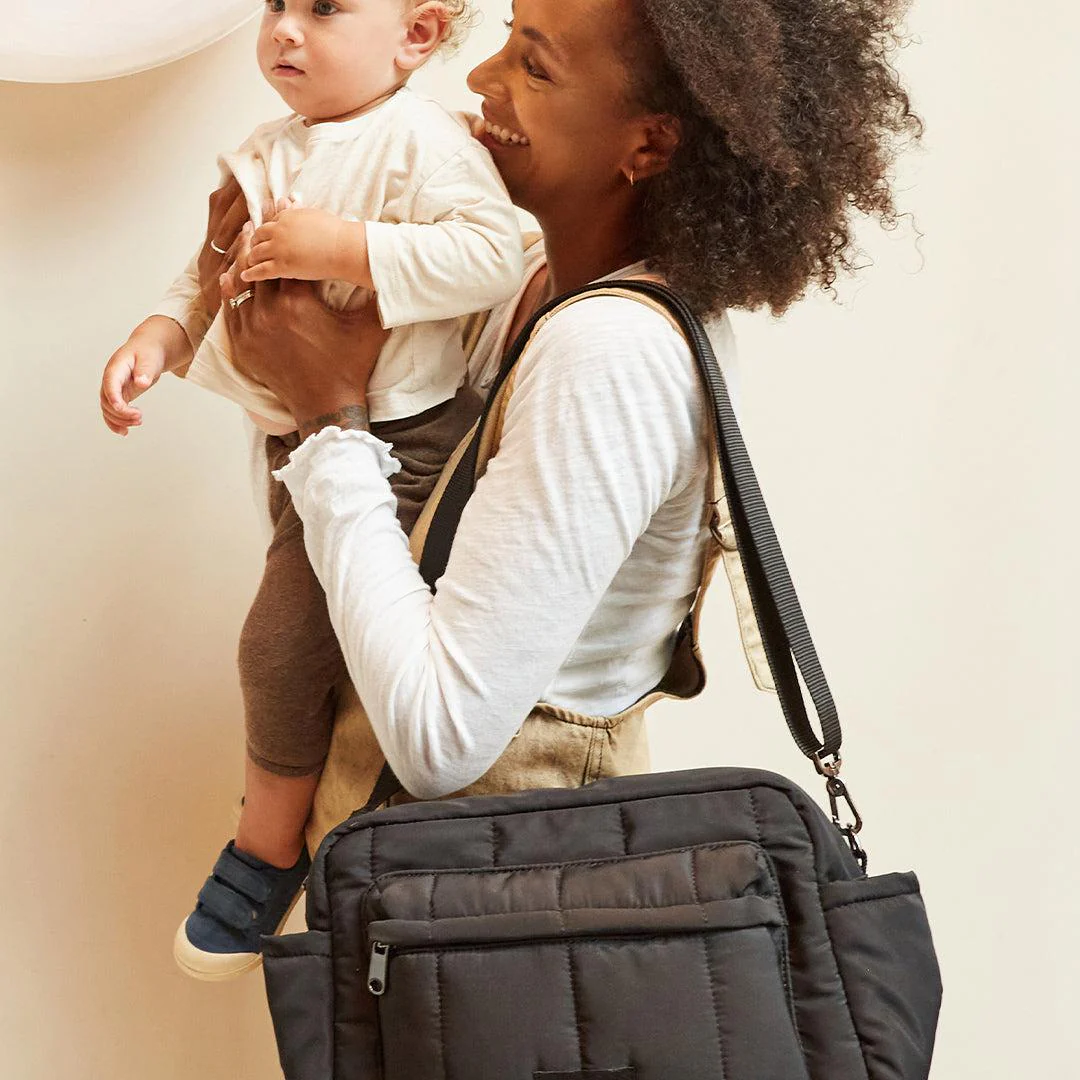 Finnson Freya Compact Changing Bag + Oversized Stroller Organiser - Black - Image 5