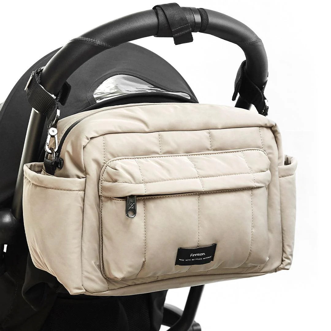 Finnson Freya Compact Changing Bag + Oversized Stroller Organiser - Taupe - Image 5