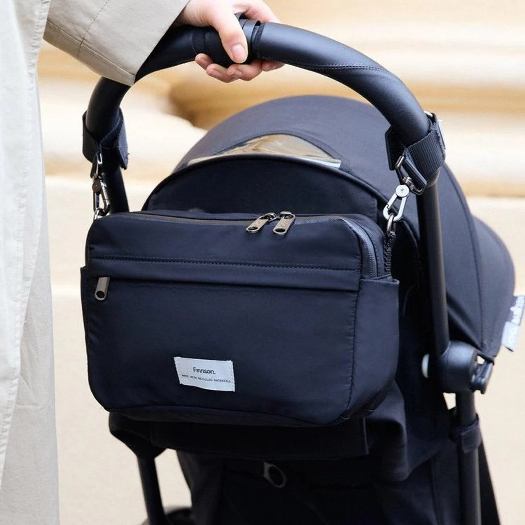 Finnson Frida Eco Stroller Organiser With Stroller Clips - Black - Image 4
