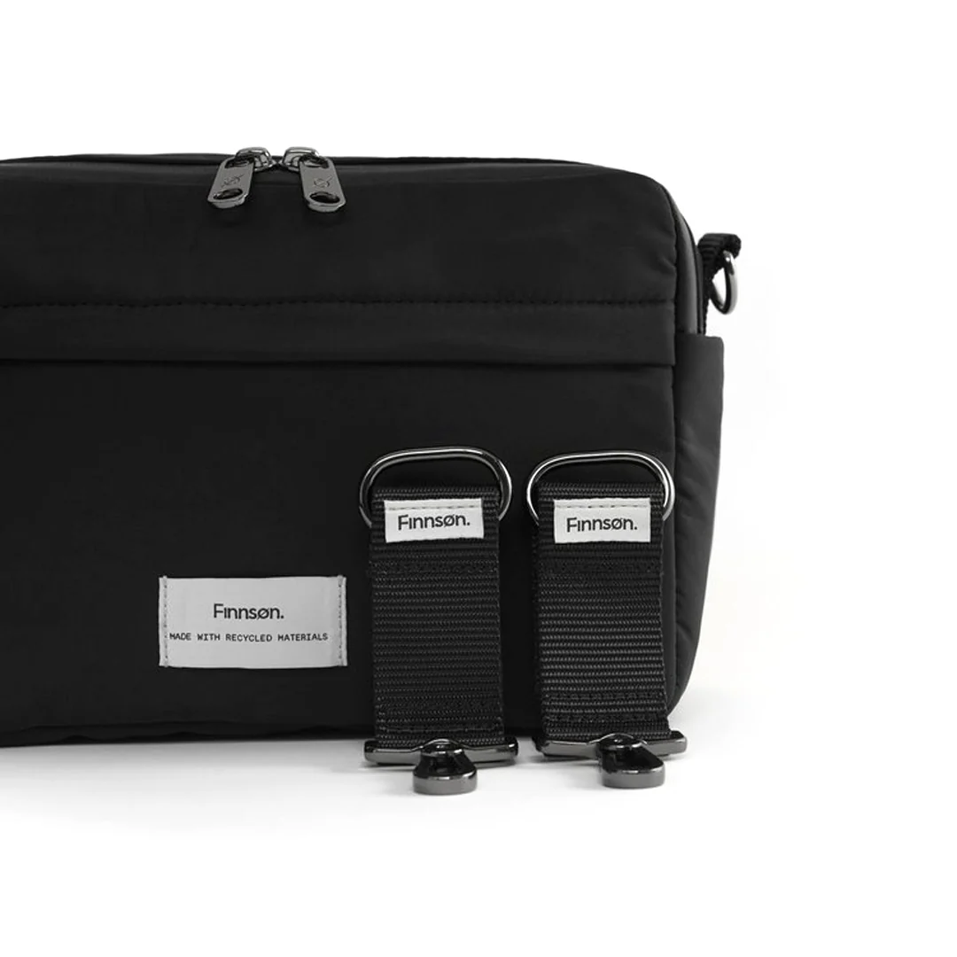 Finnson Frida Eco Stroller Organiser With Stroller Clips - Black - Image 5