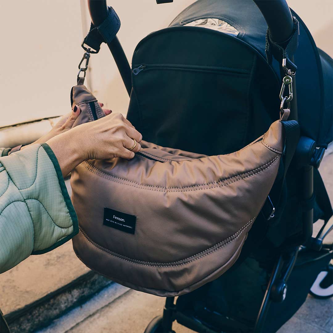 Finnson OSMA Eco Stroller Organiser with Stroller Clips - Mocha - Image 3