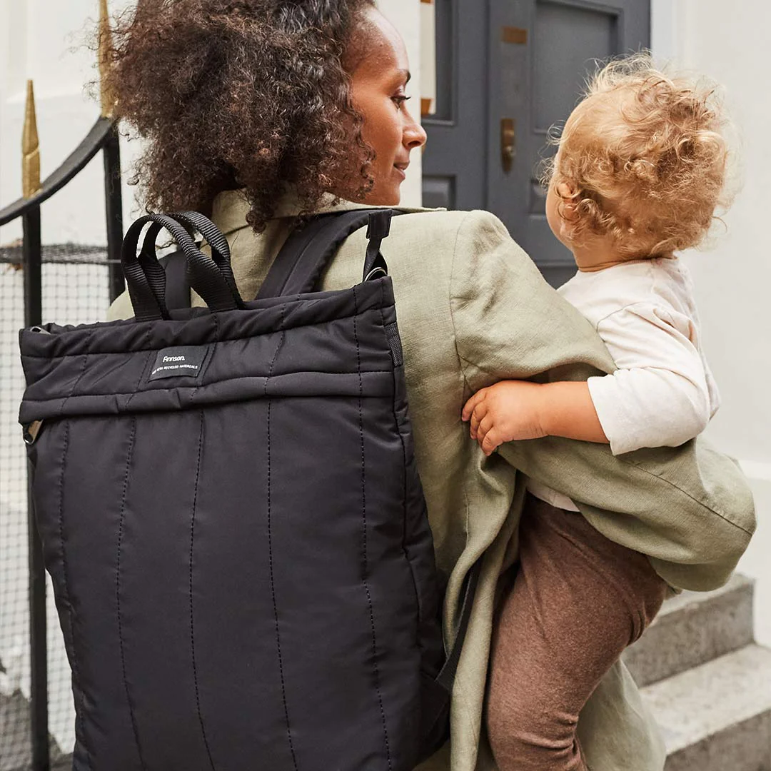 Finnson RAE Eco Changing Backpack with Changing Mat - Black - Image 2