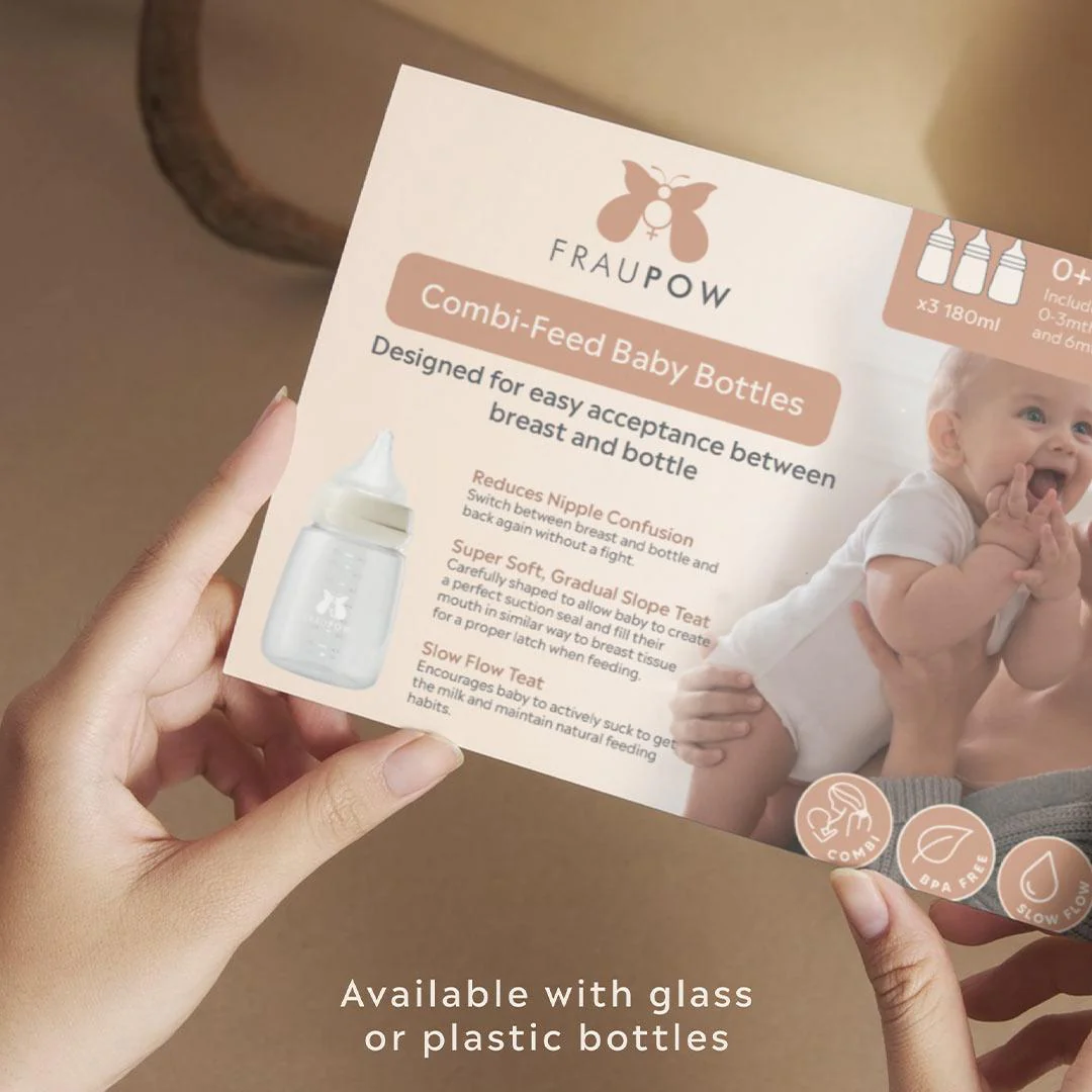 Fraupow Combi-Feed Glass Baby Bottles | Pack of 3 - Image 6