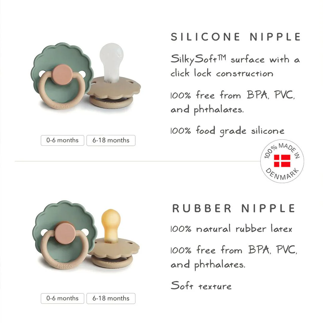 FRIGG Daisy Silicone Pacifier - 2 Pack - Chamomile/Honey Gold - Image 3