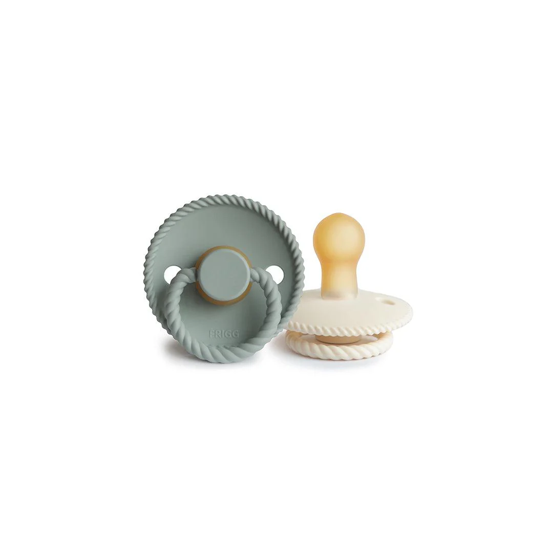 FRIGG Rope Latex Pacifier - 2 Pack - Cream - Sage - Image 6