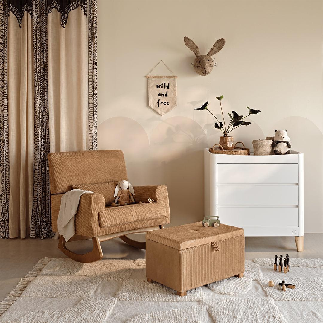 Gaia Baby Serena Rocking & Feeding Chair - Caramel Corduroy - Image 2