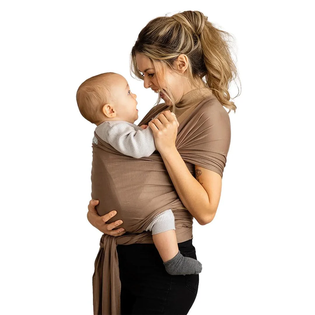 Gaia Baby Gaia Stretchy Baby Wrap Carrier - Organic Cotton - Nutmeg - Image 5