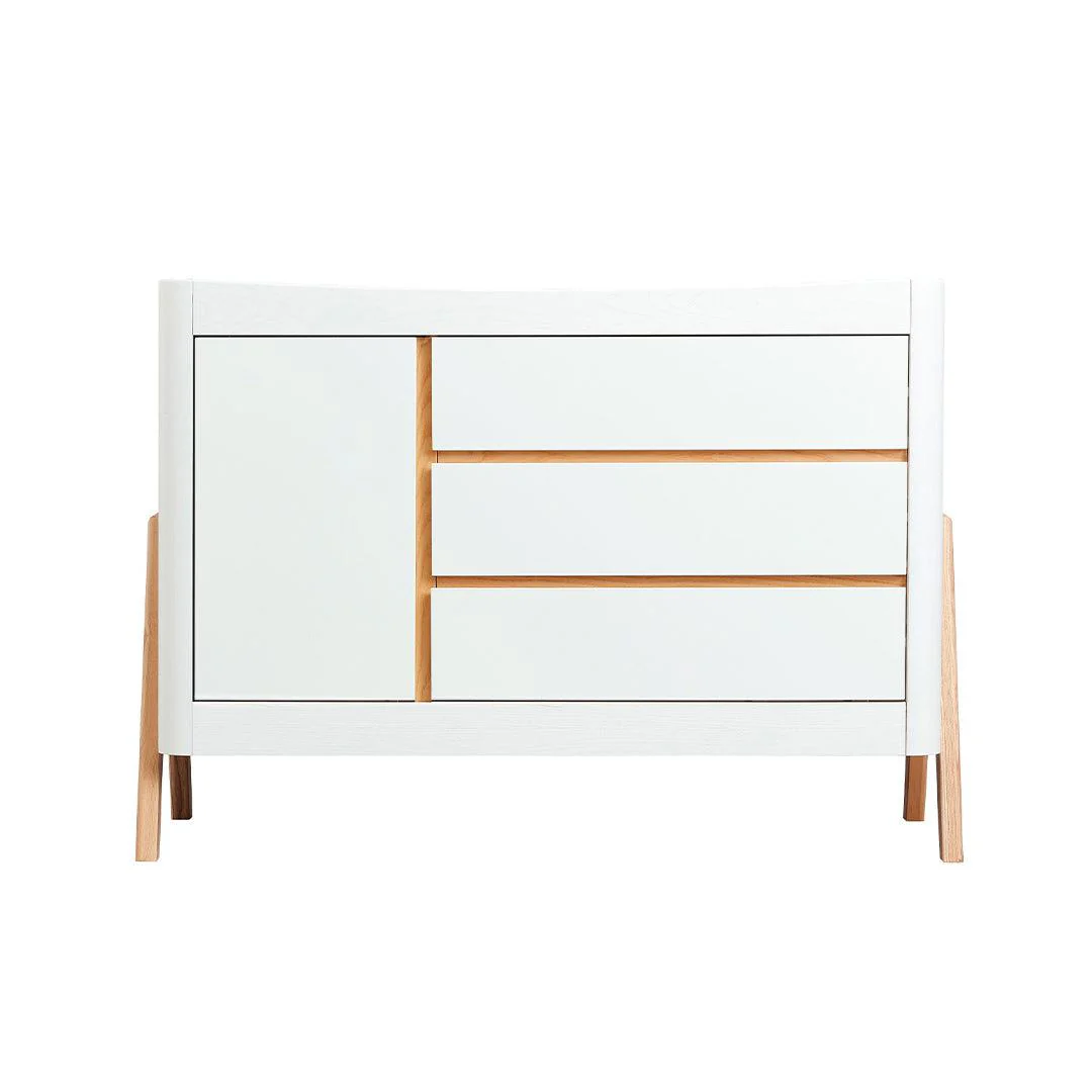 Gaia Baby Hera Cot Bed + Dresser Two Piece Bundle - Scandi-White + Natural - Image 14
