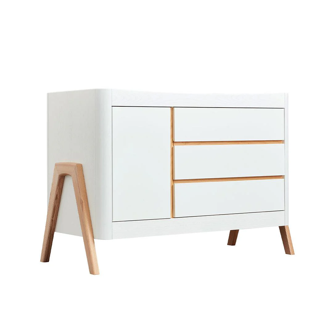 Gaia Baby Hera Cot Bed + Dresser Two Piece Bundle - Scandi-White + Natural - Image 15
