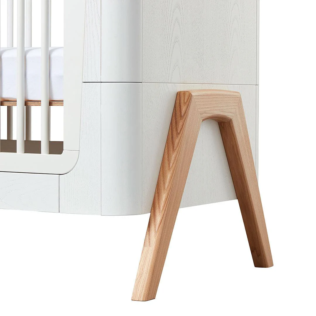 Gaia Baby Hera Cot Bed + Dresser Two Piece Bundle - Scandi-White + Natural - Image 17