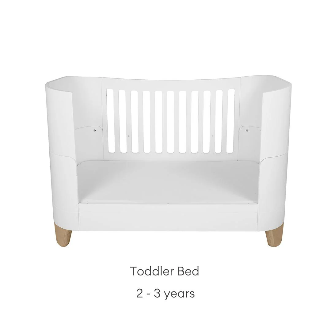 Gaia Baby Serena Cot Bed & Dresser Set - White/Natural - Image 9