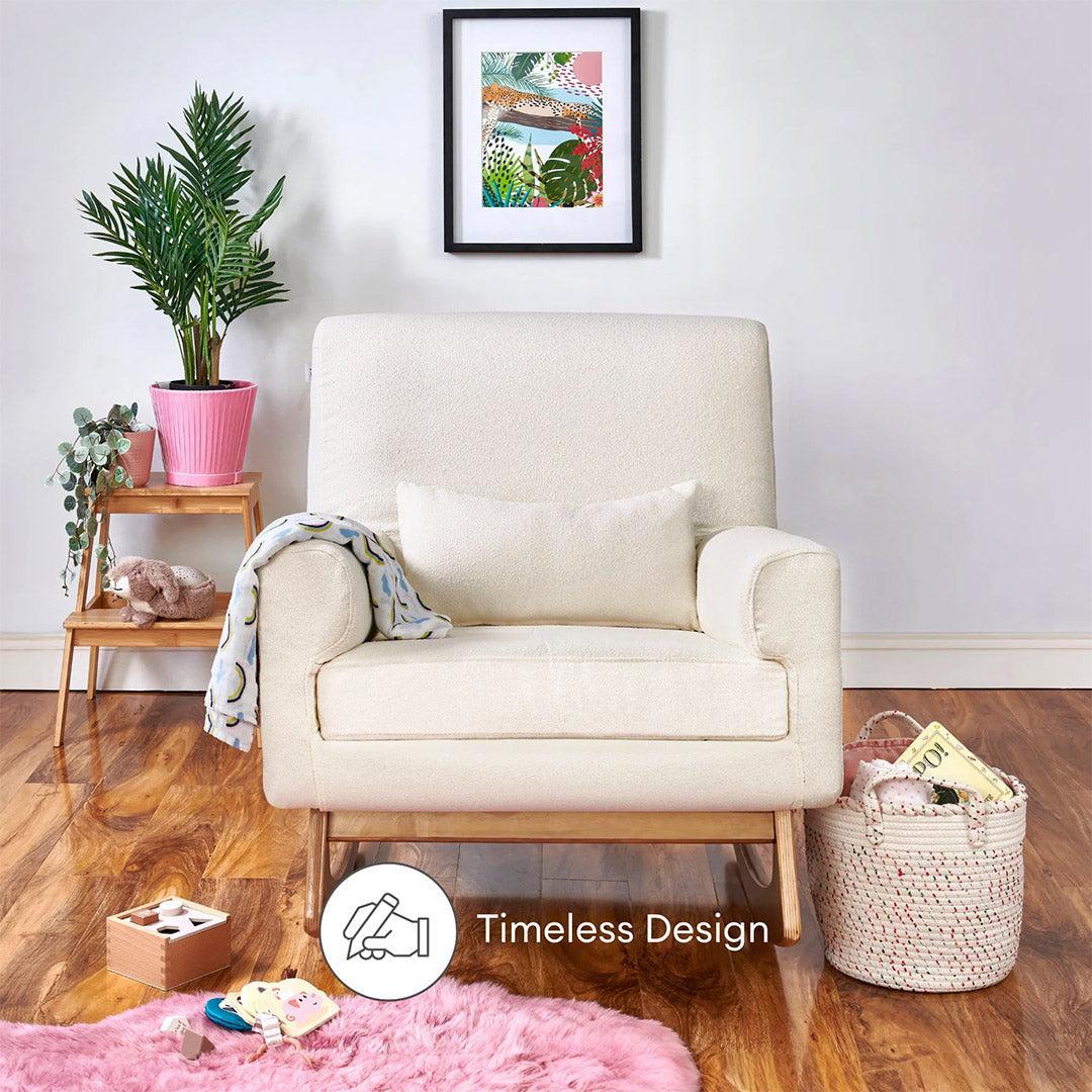 Gaia Baby Serena Rocking & Feeding Chair - Chalk Bouclé - Image 2