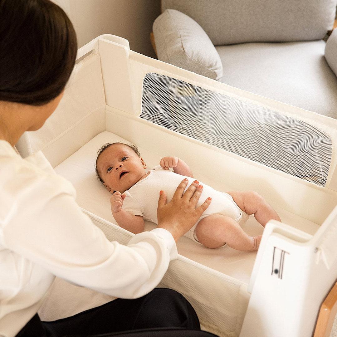 Gaia Hera Bedside Crib² - Scandi White/Natural - Image 12