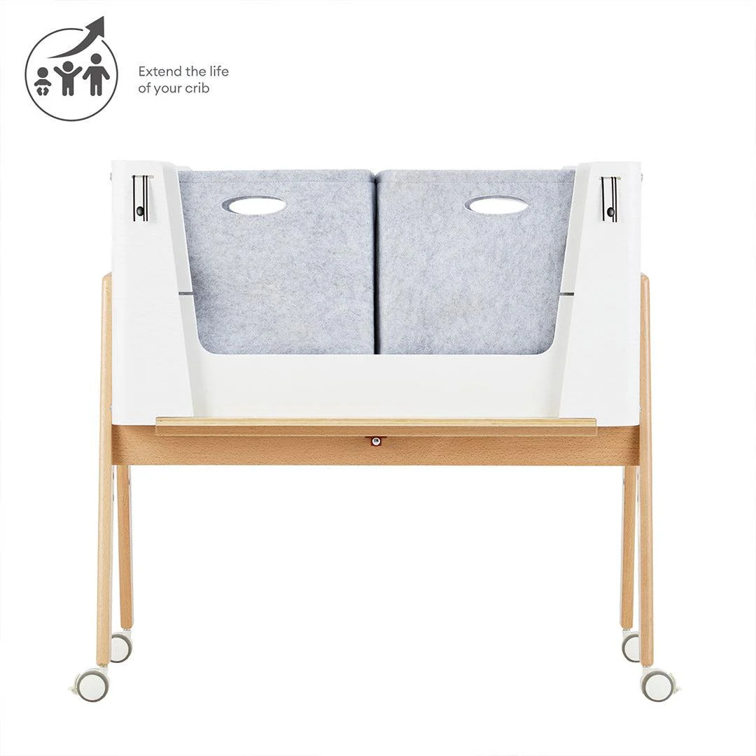 Gaia Hera Bedside Crib² - Scandi White/Natural - Image 17