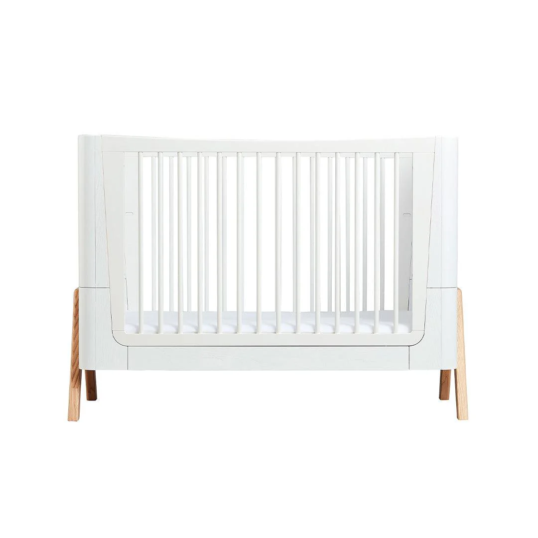 Gaia Hera Complete Sleep Cot Bed - Scandi-White + Natural