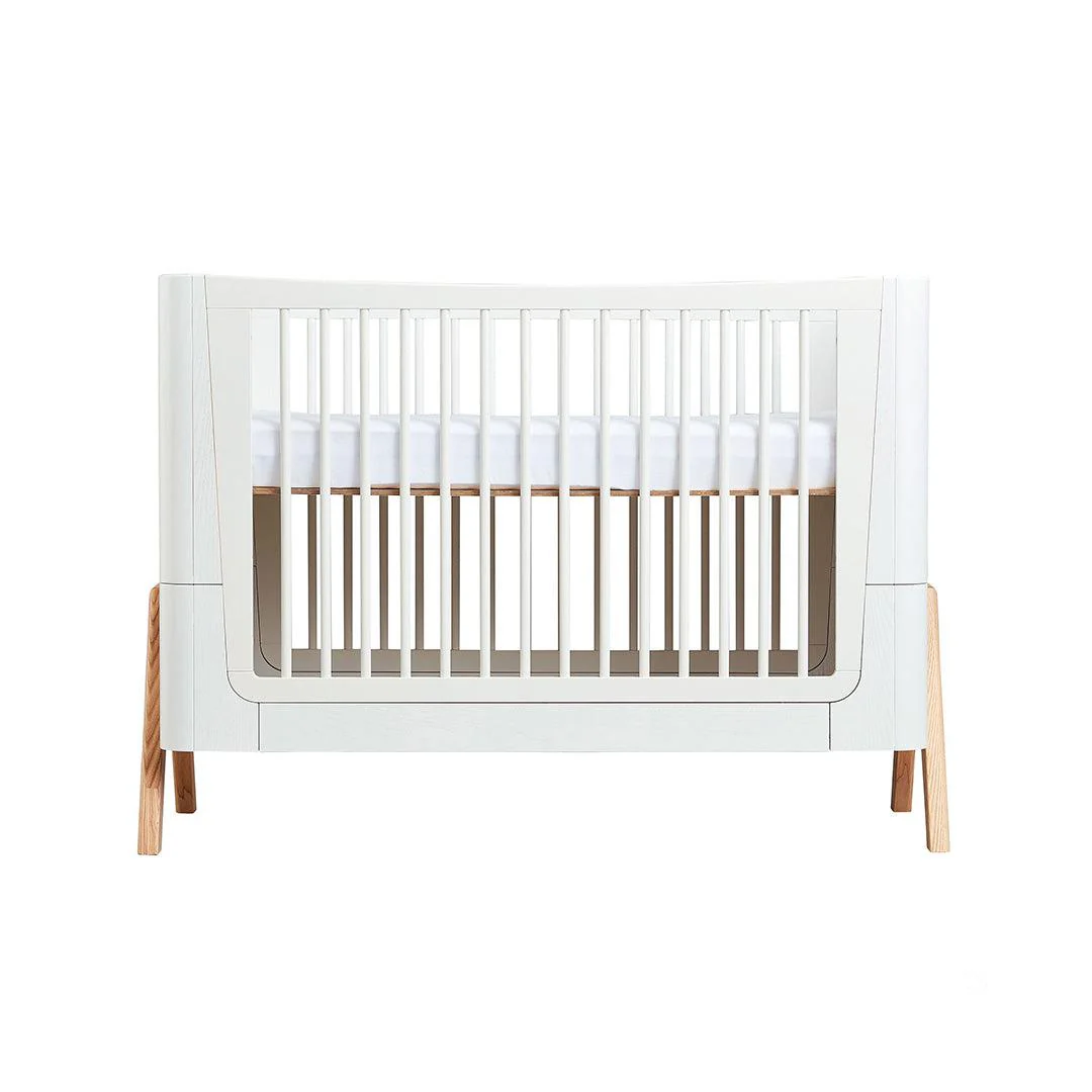 Gaia Hera Complete Sleep Cot Bed - Scandi-White + Natural - Image 4