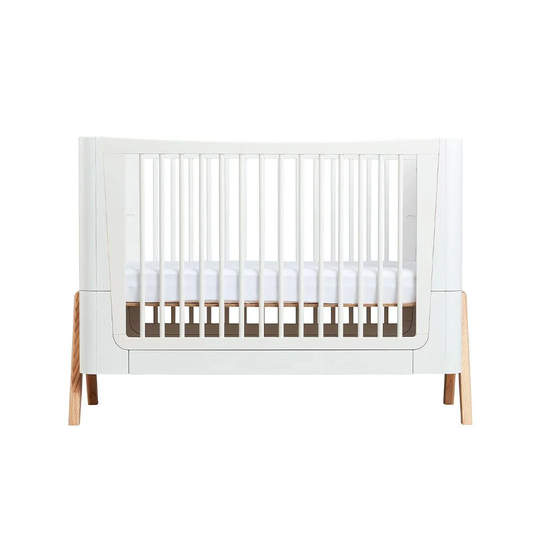 Gaia Hera Complete Sleep Cot Bed - Scandi-White + Natural - Image 5
