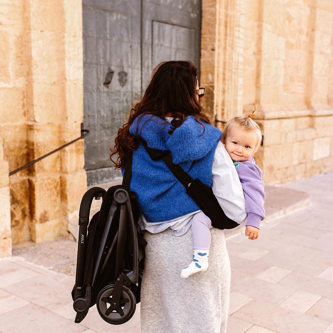 Joolz Aer2 Compact Stroller & Wildride Carrier - Space Black - Image 6