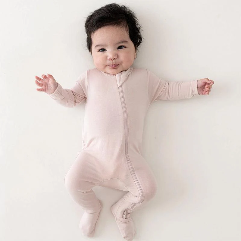 Kyte Baby Zippered Footed Sleepsuit - Blush - Image 2