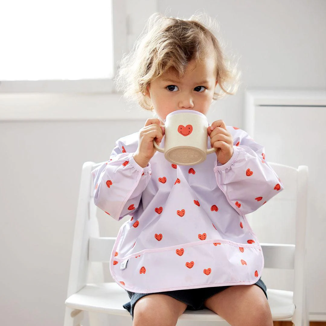 Lassig Long Sleeve Bibs 2pcs - Happy Rascals - Heart Lavender - Image 2