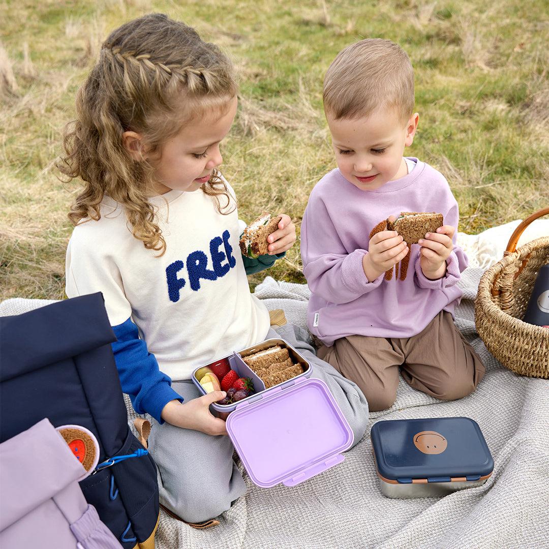 Lassig Lunchbox Stainless Steel - Little Gang - Smile Navy - Image 4