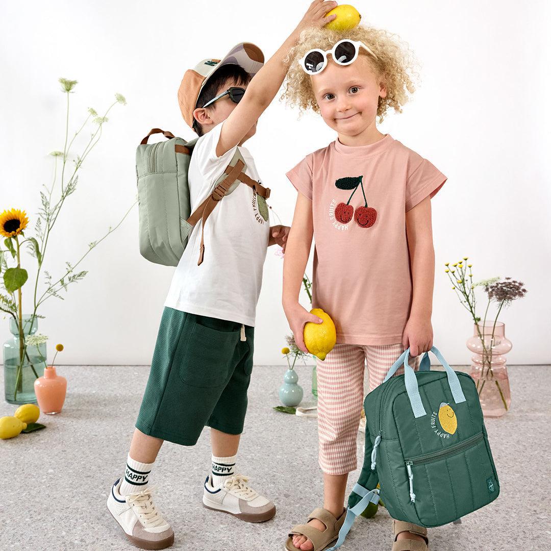 Lassig Mini Square Backpack - Dark Green/Light Blue - Little Gang Lemon - Image 4