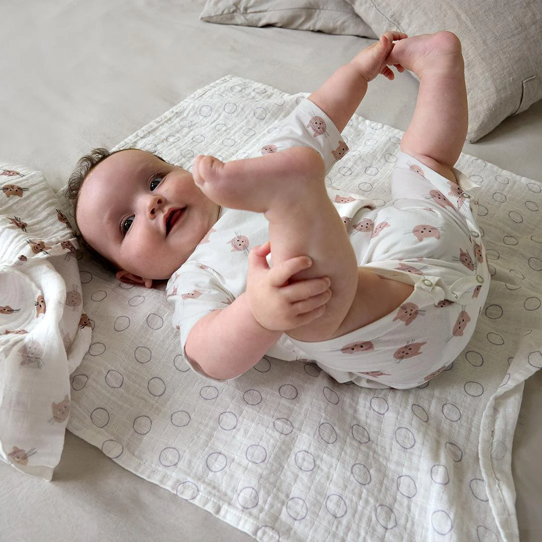 Lassig Playsuit GOTS - Cat Nature - Beige - Image 3