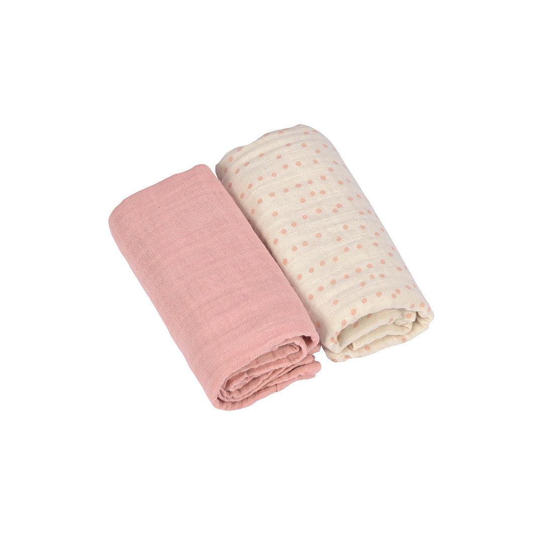 Lassig Swaddle + Burp Blankets - 2 Pack - Rose - Image 3
