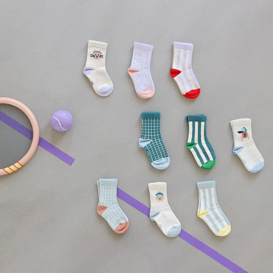 Lassig Tennis Socks GOTS 3pcs - Cat - Lilac - Image 3