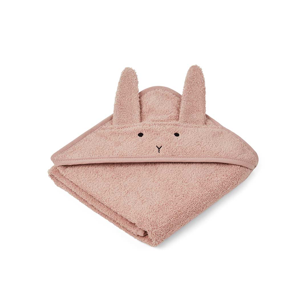 Liewood Albert Hooded Baby Towel - Rabbit - Rose